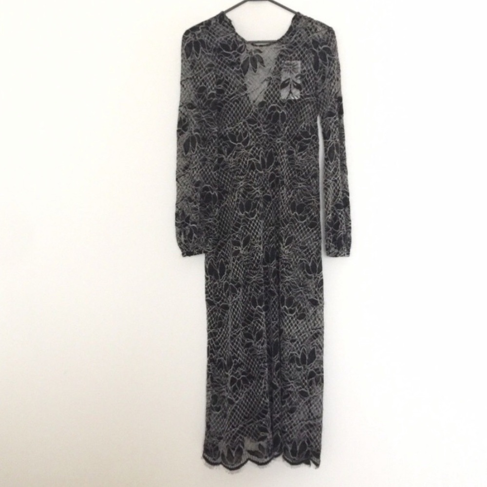 NWT Zara black crochet long dress - Picture 4 of 8